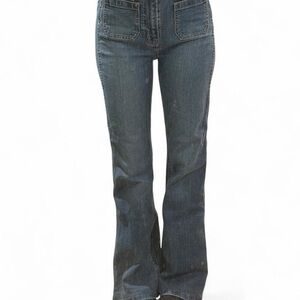 Women's Dark Blue Flare Jeans - Classic Denim